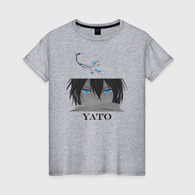 Женская футболка хлопок с принтом Бездомный бог Ято , 100% хлопок | прямой крой, круглый вырез горловины, длина до линии бедер, слегка спущенное плечо | 