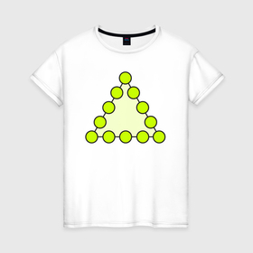 Женская футболка хлопок с принтом Треугольник из кругов в Курске, 100% хлопок | прямой крой, круглый вырез горловины, длина до линии бедер, слегка спущенное плечо | 