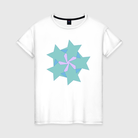 Женская футболка хлопок с принтом Совмещенные звезды в Курске, 100% хлопок | прямой крой, круглый вырез горловины, длина до линии бедер, слегка спущенное плечо | 