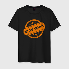 Мужская футболка хлопок с принтом City NY в Санкт-Петербурге, 100% хлопок | прямой крой, круглый вырез горловины, длина до линии бедер, слегка спущенное плечо. | Тематика изображения на принте: 