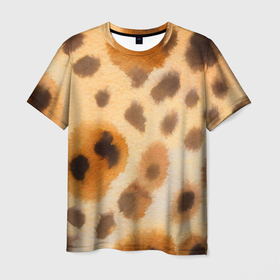 Мужская футболка 3D с принтом Шкура леопарда паттерн , 100% полиэфир | прямой крой, круглый вырез горловины, длина до линии бедер | 