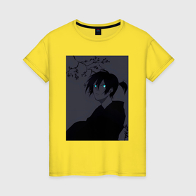 Женская футболка хлопок с принтом Бездомный бог Ято в Тюмени, 100% хлопок | прямой крой, круглый вырез горловины, длина до линии бедер, слегка спущенное плечо | 