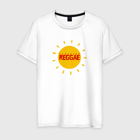 Мужская футболка хлопок с принтом Солнечное регги в Тюмени, 100% хлопок | прямой крой, круглый вырез горловины, длина до линии бедер, слегка спущенное плечо. | Тематика изображения на принте: 