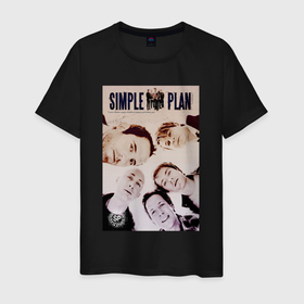 Мужская футболка хлопок с принтом Simple plan   all в Екатеринбурге, 100% хлопок | прямой крой, круглый вырез горловины, длина до линии бедер, слегка спущенное плечо. | 