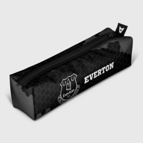 Пенал школьный 3D с принтом Everton sport на темном фоне по горизонтали , 100% полиэстер | плотная ткань, застежка на молнии | 
