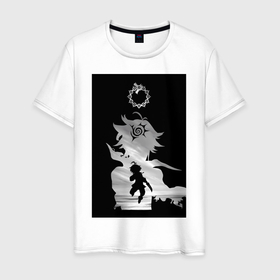 Мужская футболка хлопок с принтом Семь смертных грехов Мелиодас в Тюмени, 100% хлопок | прямой крой, круглый вырез горловины, длина до линии бедер, слегка спущенное плечо. | Тематика изображения на принте: 