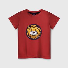 Детская футболка хлопок с принтом Львенок мимимишный в Курске, 100% хлопок | круглый вырез горловины, полуприлегающий силуэт, длина до линии бедер | 