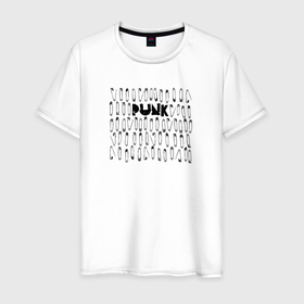 Мужская футболка хлопок с принтом Панк и булавки в Белгороде, 100% хлопок | прямой крой, круглый вырез горловины, длина до линии бедер, слегка спущенное плечо. | 