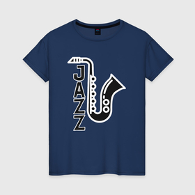 Женская футболка хлопок с принтом Jazzy sax в Белгороде, 100% хлопок | прямой крой, круглый вырез горловины, длина до линии бедер, слегка спущенное плечо | 