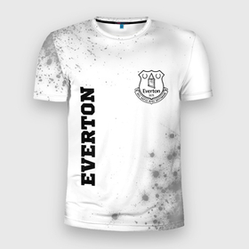 Мужская футболка 3D Slim с принтом Everton sport на светлом фоне вертикально в Белгороде, 100% полиэстер с улучшенными характеристиками | приталенный силуэт, круглая горловина, широкие плечи, сужается к линии бедра | 