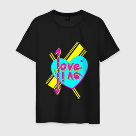 Мужская футболка хлопок с принтом Граффити: люблю жить в Курске, 100% хлопок | прямой крой, круглый вырез горловины, длина до линии бедер, слегка спущенное плечо. | Тематика изображения на принте: 