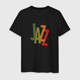 Мужская футболка хлопок с принтом Jazz retro in color в Екатеринбурге, 100% хлопок | прямой крой, круглый вырез горловины, длина до линии бедер, слегка спущенное плечо. | 