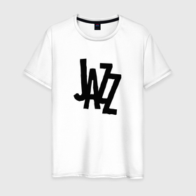 Мужская футболка хлопок с принтом Jazz retro in black в Екатеринбурге, 100% хлопок | прямой крой, круглый вырез горловины, длина до линии бедер, слегка спущенное плечо. | 