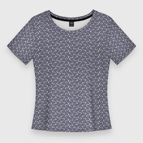 Женская футболка 3D Slim с принтом Серый ежевичный волнистые полосы ,  |  | Тематика изображения на принте: 