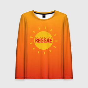 Женский лонгслив 3D с принтом Orange sunshine reggae в Тюмени, 100% полиэстер | длинные рукава, круглый вырез горловины, полуприлегающий силуэт | 