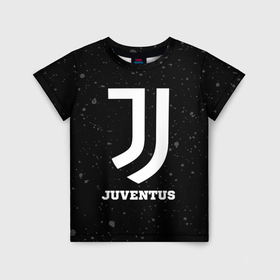 Детская футболка 3D с принтом Juventus sport на темном фоне в Белгороде, 100% гипоаллергенный полиэфир | прямой крой, круглый вырез горловины, длина до линии бедер, чуть спущенное плечо, ткань немного тянется | Тематика изображения на принте: 