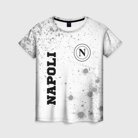 Женская футболка 3D с принтом Napoli sport на светлом фоне вертикально , 100% полиэфир ( синтетическое хлопкоподобное полотно) | прямой крой, круглый вырез горловины, длина до линии бедер | 