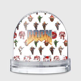 Игрушка Снежный шар с принтом Doom 1993 паттерн , Пластик | Изображение внутри шара печатается на глянцевой фотобумаге с двух сторон | 