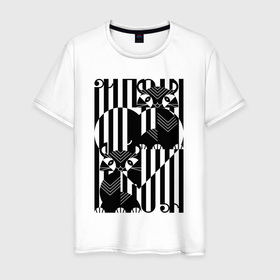 Мужская футболка хлопок с принтом Чёрные коты на чёрном сердце в Екатеринбурге, 100% хлопок | прямой крой, круглый вырез горловины, длина до линии бедер, слегка спущенное плечо. | 
