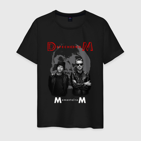 Мужская футболка хлопок с принтом Depeche Mode   Memento mori tour band в Санкт-Петербурге, 100% хлопок | прямой крой, круглый вырез горловины, длина до линии бедер, слегка спущенное плечо. | 