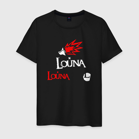 Мужская футболка хлопок с принтом Louna Louna в Белгороде, 100% хлопок | прямой крой, круглый вырез горловины, длина до линии бедер, слегка спущенное плечо. | 