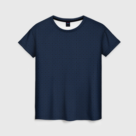 Женская футболка 3D с принтом Тёмный синий паттерн узоры в Петрозаводске, 100% полиэфир ( синтетическое хлопкоподобное полотно) | прямой крой, круглый вырез горловины, длина до линии бедер | 