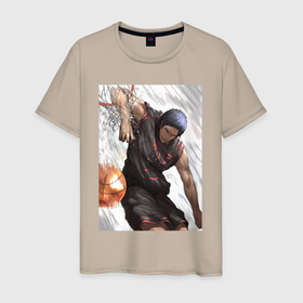 Мужская футболка хлопок с принтом Баскетбол Куроко Дайки Аоминэ в Новосибирске, 100% хлопок | прямой крой, круглый вырез горловины, длина до линии бедер, слегка спущенное плечо. | 