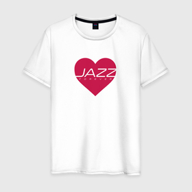 Мужская футболка хлопок с принтом Джаз любовь навсегда в Екатеринбурге, 100% хлопок | прямой крой, круглый вырез горловины, длина до линии бедер, слегка спущенное плечо. | 