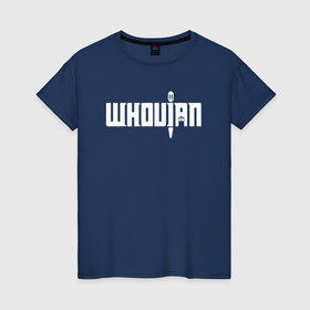 Женская футболка хлопок с принтом Whovian в Санкт-Петербурге, 100% хлопок | прямой крой, круглый вырез горловины, длина до линии бедер, слегка спущенное плечо | 