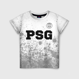 Детская футболка 3D с принтом PSG sport на светлом фоне посередине в Петрозаводске, 100% гипоаллергенный полиэфир | прямой крой, круглый вырез горловины, длина до линии бедер, чуть спущенное плечо, ткань немного тянется | 