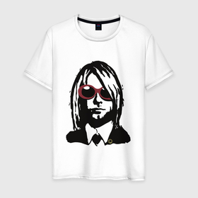 Мужская футболка хлопок с принтом Kurt Cobain Nirvana portrait в Белгороде, 100% хлопок | прямой крой, круглый вырез горловины, длина до линии бедер, слегка спущенное плечо. | 