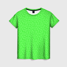 Женская футболка 3D с принтом Яркий салатовый кислотный в Петрозаводске, 100% полиэфир ( синтетическое хлопкоподобное полотно) | прямой крой, круглый вырез горловины, длина до линии бедер | 