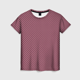 Женская футболка 3D с принтом Приглушённый тёмно розовый паттерн квадратики в Курске, 100% полиэфир ( синтетическое хлопкоподобное полотно) | прямой крой, круглый вырез горловины, длина до линии бедер | 