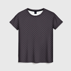 Женская футболка 3D с принтом Тёмный серо сиреневый паттерн мелкие ромбы , 100% полиэфир ( синтетическое хлопкоподобное полотно) | прямой крой, круглый вырез горловины, длина до линии бедер | Тематика изображения на принте: 