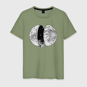 Мужская футболка хлопок с принтом Планета космоса в Рязани, 100% хлопок | прямой крой, круглый вырез горловины, длина до линии бедер, слегка спущенное плечо. | 