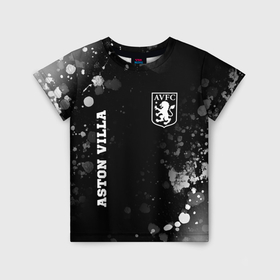 Детская футболка 3D с принтом Aston Villa sport на темном фоне вертикально в Санкт-Петербурге, 100% гипоаллергенный полиэфир | прямой крой, круглый вырез горловины, длина до линии бедер, чуть спущенное плечо, ткань немного тянется | 