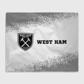 Плед 3D с принтом West Ham sport на светлом фоне по горизонтали в Новосибирске, 100% полиэстер | закругленные углы, все края обработаны. Ткань не мнется и не растягивается | 