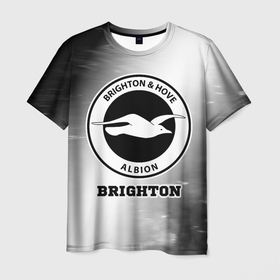 Мужская футболка 3D с принтом Brighton sport на светлом фоне в Петрозаводске, 100% полиэфир | прямой крой, круглый вырез горловины, длина до линии бедер | 