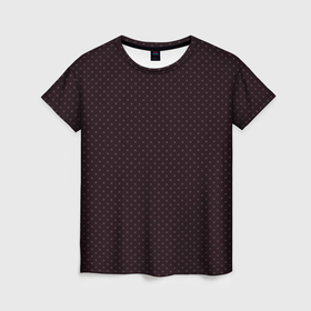 Женская футболка 3D с принтом Тёмный бордо в мелкий ромбик в Петрозаводске, 100% полиэфир ( синтетическое хлопкоподобное полотно) | прямой крой, круглый вырез горловины, длина до линии бедер | 