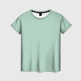 Женская футболка 3D с принтом Пастельный бирюзовый паттерн в мелкие ромбики в Санкт-Петербурге, 100% полиэфир ( синтетическое хлопкоподобное полотно) | прямой крой, круглый вырез горловины, длина до линии бедер | 