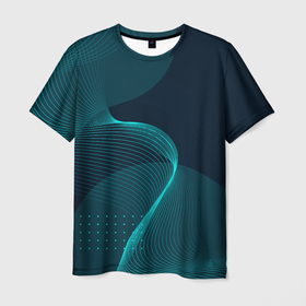 Мужская футболка 3D с принтом Извилистые линии трансформации в Рязани, 100% полиэфир | прямой крой, круглый вырез горловины, длина до линии бедер | 
