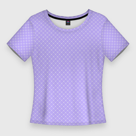 Женская футболка 3D Slim с принтом Светло сиреневый паттерн сеточка ,  |  | Тематика изображения на принте: 