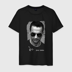 Мужская футболка хлопок с принтом Depeche Mode   Dave Gahan face в Екатеринбурге, 100% хлопок | прямой крой, круглый вырез горловины, длина до линии бедер, слегка спущенное плечо. | Тематика изображения на принте: 