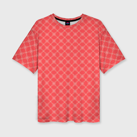Женская футболка oversize 3D с принтом Коралловый цветочный узор в Кировске,  |  | 