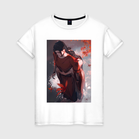 Женская футболка хлопок с принтом Чэн Хуа обнимает князя демонов в Новосибирске, 100% хлопок | прямой крой, круглый вырез горловины, длина до линии бедер, слегка спущенное плечо | 