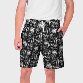 Мужские шорты 3D с принтом Smoke skulls в Екатеринбурге,  полиэстер 100% | прямой крой, два кармана без застежек по бокам. Мягкая трикотажная резинка на поясе, внутри которой широкие завязки. Длина чуть выше колен | 