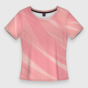 Женская футболка 3D Slim с принтом Розово персиковый полосатый в Новосибирске,  |  | 