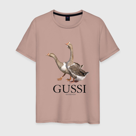 Мужская футболка хлопок с принтом Gussi ga ga ga в Курске, 100% хлопок | прямой крой, круглый вырез горловины, длина до линии бедер, слегка спущенное плечо. | Тематика изображения на принте: 