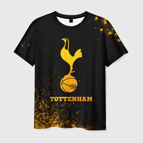 Мужская футболка 3D с принтом Tottenham   gold gradient в Тюмени, 100% полиэфир | прямой крой, круглый вырез горловины, длина до линии бедер | 