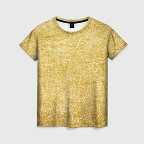 Женская футболка 3D с принтом Золотая стена в Петрозаводске, 100% полиэфир ( синтетическое хлопкоподобное полотно) | прямой крой, круглый вырез горловины, длина до линии бедер | 